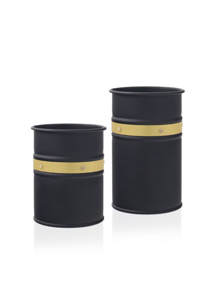 Utensil Holder Set of 2, Galvanized Steel, Galvin, Black