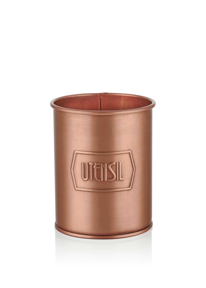 Utensil Holder Set of 2, Galvanized Steel, Copper