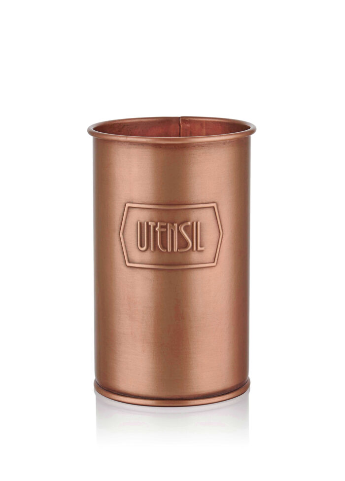 Utensil Holder Set of 2, Galvanized Steel, Copper