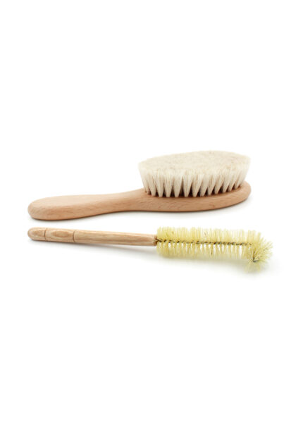 Brush Set of 2, Goat Hair & Tampico Fibers, 100% Natural